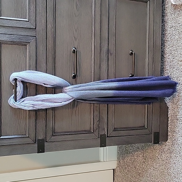 Vintage Blue and Gray Metallic Scarf - Picture 1 of 6